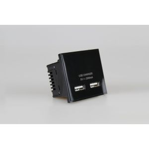 DUSBC2B Varilight DataGrid+ Double USB Charger 2100mA Module in Black. Use with Varilight DataGrid Plates