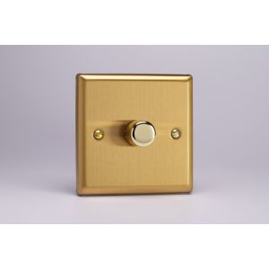 HB0 Varilight non-dimming 'Dummy' Series switch 1 Gang 0-1000 Watt Classic Brushed Brass Effect