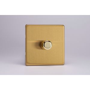 HDB0S [WDB1S + MH0] Varilight non-dimming 'Dummy' Series switch 1 Gang 0-1000 Watt Screwless Brushed Brass Effect Finish