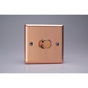 HY10.BC Varilight V-Dim Series Solid State 1 Gang 40-250 Watt Fan Controller Urban Brushed Copper Effect