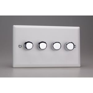 HY24.CW Varilight V-Dim Series 4 Gang, 1 Way Only, 40-250 Watt Dimmer Urban Powder Coated Chalk White Finish