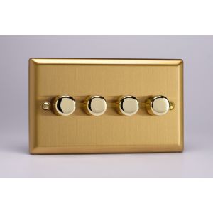 IBDP304 Varilight V-Plus Series 4 Gang 40-300 Watt/VA Dimmer Classic Brushed Brass Effect