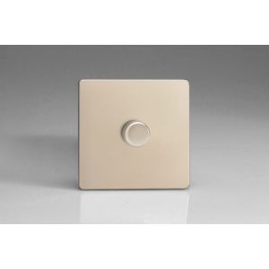 IDNP1001S [WDN1S + MIP1000] Varilight V-Plus Series 1 Gang 200-1000 Watt/VA Dimmer Screwless Satin Chrome Effect Finish