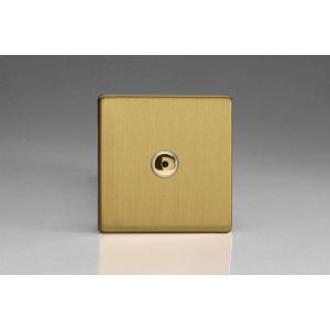 IJDBI101S Varilight V-Pro IR Series 1 Gang 0-100 Watts Master Trailing Edge LED Dimmer Screwless Brushed Brass Effect Finish