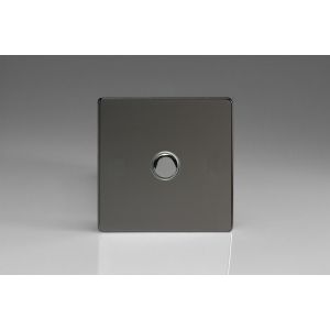 IJDIS001S Varilight V-Pro IR Series 1 Gang Slave Unit for use with V-Pro IR Master Dimmers Screwless Iridium Black (Gloss) Effect Finish