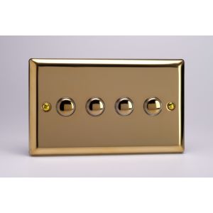 IJVS004-SP Varilight V-Pro IR Series 4 Gang Slave Unit for use with V-Pro IR Master Dimmers Classic Victorian Polished Brass Coated