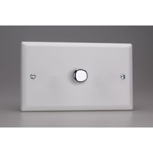 IYDP1001.CW Varilight V-Plus Series 1 Gang 200-1000 Watt/VA Dimmer Urban Powder Coated Chalk White Finish, Double Plate