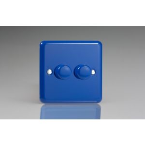 IYP302.RB [WY2.RB + 2x MIP302] Varilight V-Plus Series 2 Gang 40-300 Watt/VA  Dimmer Lily Reflex Blue