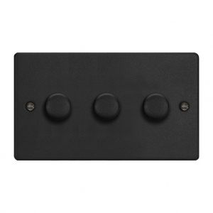 JDEDP303.MB Varilight V-Pro Series 3 Gang 0-120W Trailing Edge LED Dimmer Essential Matt Black Finish