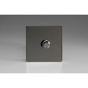 JDIS1S Varilight V-Pro Smart Series 1 Gang Companion Controller (For Both Supla WiFi and Non-WiFi) use only with a Smart Master to create Multi-Way Dimming, Screwless Iridium Black (Gloss) Effect Finish