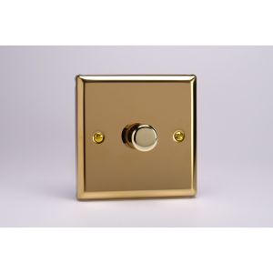 JVM101 Varilight V-Pro Smart Series Master Dimmer (non WIFI) 1 Gang 0-120W Trailing Edge LED Classic Victorian Polished Brass Coated