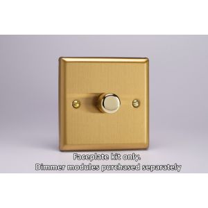 WB1 Varilight Matrix 1-Gang Single Plate Unpopulated Dimmer Kit. Classic Brushed Brass Effect Finish