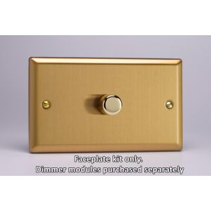 WBD1 Varilight Matrix 1-Gang Double Plate Unpopulated Dimmer Kit. Classic Brushed Brass Effect Finish