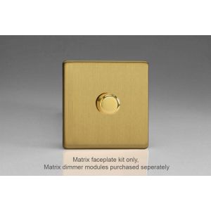 WDB1S Varilight Matrix 1-Gang Single Plate Unpopulated Dimmer Kit. Screwless Brushed Brass Effect Finish