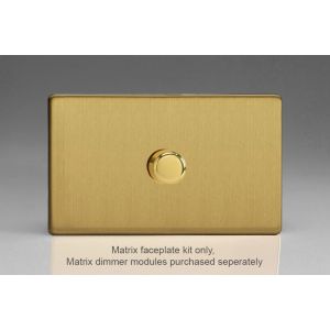 WDBD1S Varilight Matrix 1-Gang Double Plate Unpopulated Dimmer Kit. Screwless Brushed Brass Effect Finish