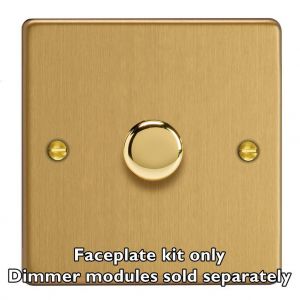 WDE1.BB Varilight Matrix 1-Gang Single Plate Unpopulated Dimmer Kit. Essential Brushed Brass Finish