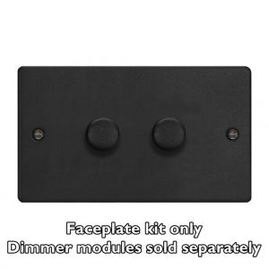 WDED2.MB Varilight Matrix 2-Gang Double Plate Unpopulated Dimmer Kit. Essential Matt Black Finish