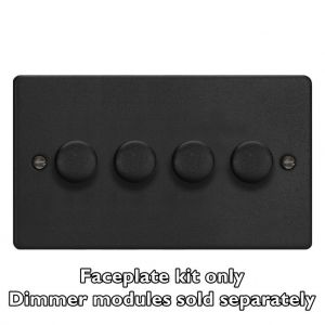 WDED4.MB Varilight Matrix 4-Gang Double Plate Unpopulated Dimmer Kit. Essential Matt Black Finish