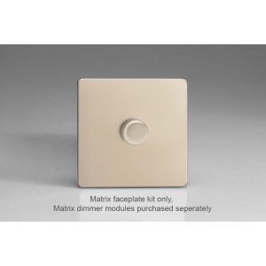 WDN1S Varilight Matrix 1-Gang Single Plate Unpopulated Dimmer Kit. Screwless Satin Chrome Effect Finish