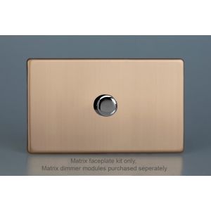 WDYD1S.BC Varilight Matrix 1-Gang Double Plate Unpopulated Dimmer Kit. Urban Screwless Brushed Copper Finish