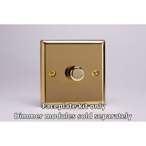 WV1 Varilight Matrix 1-Gang Single Plate Unpopulated Dimmer Kit. Classic Victorian Polished Brass Finish