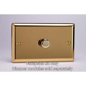 WVD1 Varilight Matrix 1-Gang Double Plate Unpopulated Dimmer Kit. Classic Victorian Polished Brass Finish