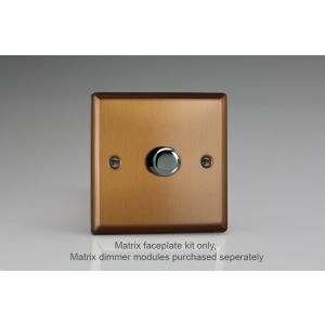 WY1.BZ Varilight Matrix 1-Gang Single Plate Unpopulated Dimmer Kit. Urban Brushed Bronze Effect Finish