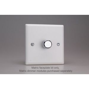 WY1.CW Varilight Matrix 1-Gang Single Plate Unpopulated Dimmer Kit. Urban Powder Coated Chalk White Finish