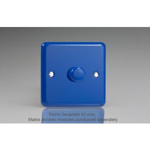 WY1.RB Varilight Matrix 1-Gang Single Plate Unpopulated Dimmer Kit. Lily Reflex Blue