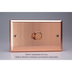 WYD1.BC Varilight Matrix 1-Gang Double Plate Unpopulated Dimmer Kit. Urban Brushed Copper Effect Finish