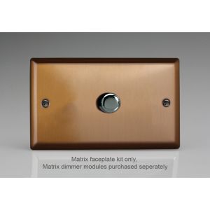 WYD1.BZ Varilight Matrix 1-Gang Double Plate Unpopulated Dimmer Kit. Urban Brushed Bronze Effect Finish