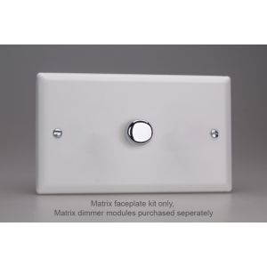 WYD1.CW Varilight Matrix 1-Gang Double Plate Unpopulated Dimmer Kit. Urban Powder Coated Chalk White Finish