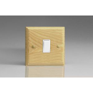 XA1W-S2W 1 Gang 10 Amp Switch Kilnwood Classic Wood Ash with White Switch