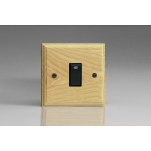 XA20NB-S2W 1 Gang 20 Amp Double Pole Switch with Neon Kilnwood Classic Wood Ash with Black Switch