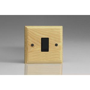 XA6UB-S2W 1 Gang 13 Amp Unswitched Fused Spur Kilnwood Classic Wood Ash with Black Switch