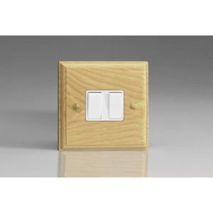 XA71W-S2W 2 Gang Comprising of 1 Intermediate (3 Way) and 1 Standard (1 or 2 Way) 10 Amp Switch Kilnwood Classic Wood Ash with White Switch