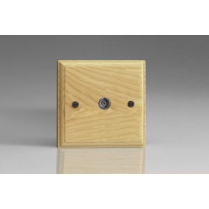 XA8-S2W 1 Gang Co-axial TV Socket Kilnwood Classic Wood Ash