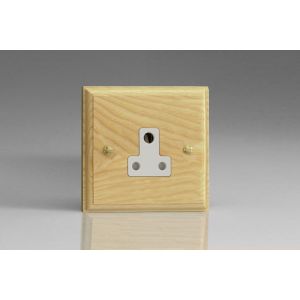 XARP5AW-S2W 1 Gang 5 Amp Round Pin Socket 0-1150 Watts Kilnwood Classic Wood Ash 