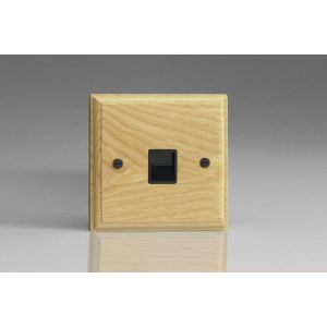 XATMB-S2W 1 Gang Black Telephone Master Socket Kilnwood Classic Wood Ash