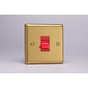 XB45S Varilight 45 Amp Double Pole Cooker Switch Classic Brushed Brass Effect