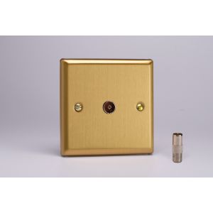 XB8S Varilight 1 Gang Satellite TV Socket Classic Brushed Brass Effect