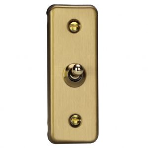 XBAT1 Varilight 1 Gang, 1 or 2 Way 10 Amp Toggle Architrave Switch, Brushed Brass Effect