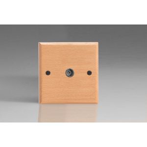 XBE8-S2W 1 Gang Co-axial TV Socket Kilnwood Classic Wood Scandic Beech