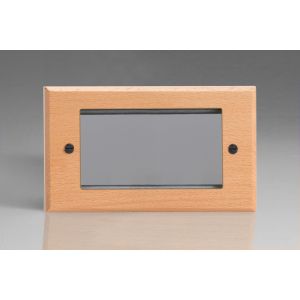 XBEG4-S2W  4 Gang Data Grid Face Plate For 3 or 4 Data Module Widths (25, 50, & 100mm) Kilnwood Classic Wood Scandic Beech