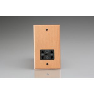 XBESSB-S2W Black Dual Voltage 240V/115V IP41 Shaver Socket Classic Kilnwood Classic Wood Scandic Beech 