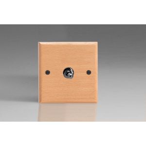 XBET1BN-S2W 1 Gang 10 Amp Toggle Switch Kilnwood Classic Wood Scandic Beech with Iridium Toggle