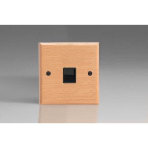 XBETMB-S2W 1 Gang Black Telephone Master Socket Kilnwood Classic Wood Scandic Beech