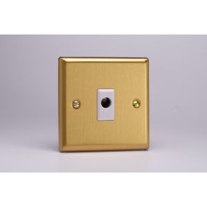 XBFOW Varilight Flex Outlet 16 Amp with Cable Clamp Classic Brushed Brass Effect with White Flex Outlet