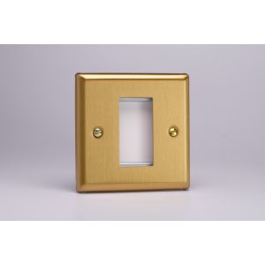 XBG1 Varilight 1 Gang Data Grid Face Plate For 1 Data Module Width Classic Brushed Brass Effect