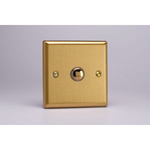 XBM1 Varilight 1 Gang 6 Amp Momentary Push To Make Switch Classic Brushed Brass Effect